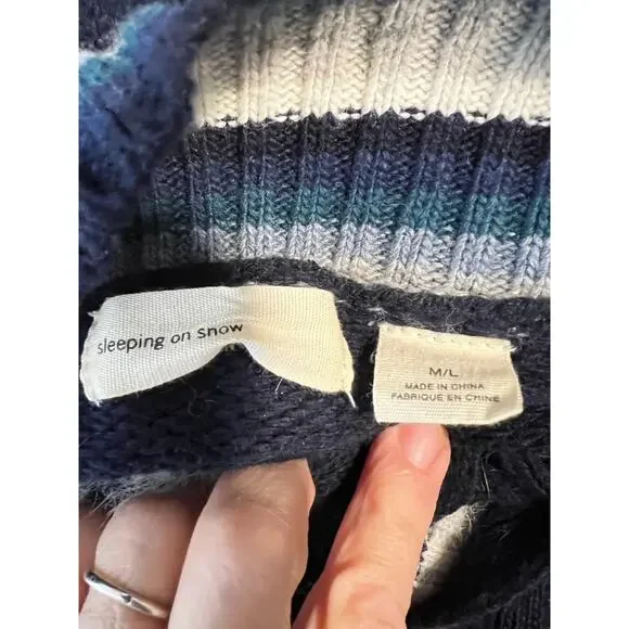 Anthropologie Sleeping on Snow EUC Multi Kimono Fair Isle Wrap Sweater M/L - Picture 6 of 10